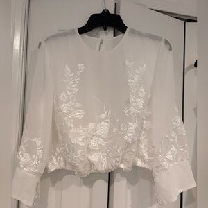 Elegant White Floral Embroidered Wedding Dress